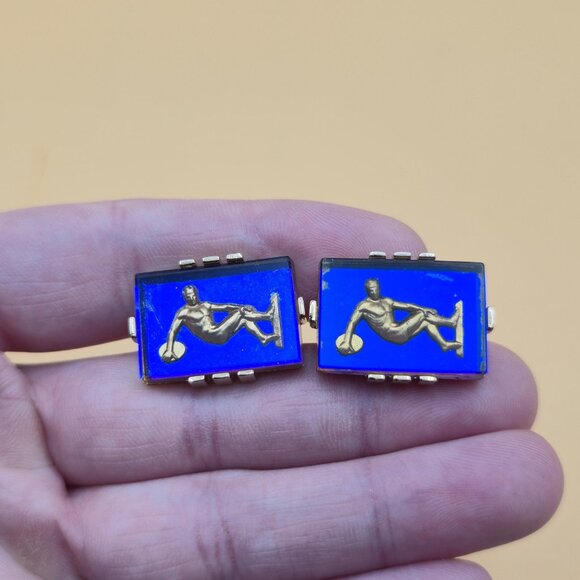 Swank Discus Thrower Cuff Links B789 - Picture 3 of 6